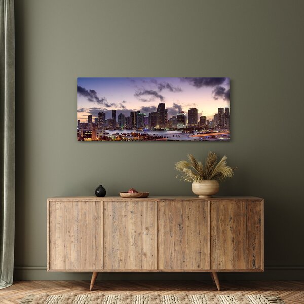 Obraz metropoly s mrakodrapmi (120x50 cm)