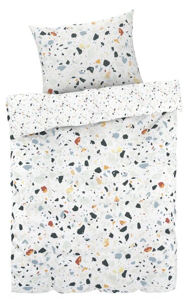 Livarno Home Obojstranná posteľná bielizeň z bavlneného saténu, 140 x 200 cm, 70 x 90 cm (bodky/biela) (100346845)