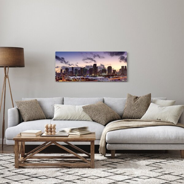 Obraz metropoly s mrakodrapmi (120x50 cm)