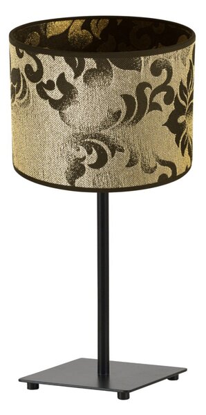 Stolná lampa Werona 1, 1x čierne/zlaté textilné tienidlo so vzorom, (výber zo 4 farieb konštrukcie)