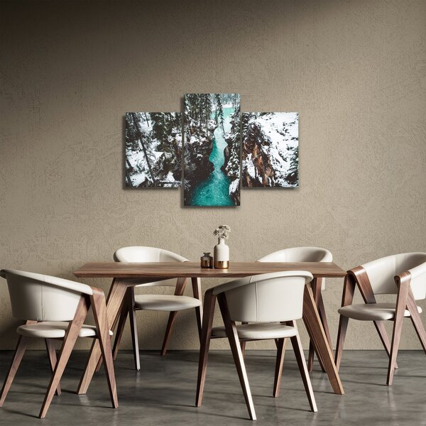 Obraz - horská rieka v zime (90x60 cm)