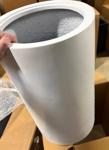 Okrúhly kvetináč ESTRA, výška 60 cm, biely mat, outlet