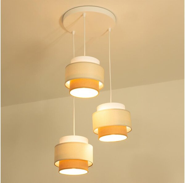 Brilagi - Luster na lanku RESNA 3xE27/60W/230V priemer 45 cm krémový/béžový