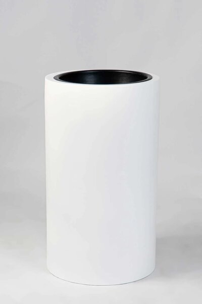 Okrúhly kvetináč ESTRA, výška 60 cm, biely mat, outlet