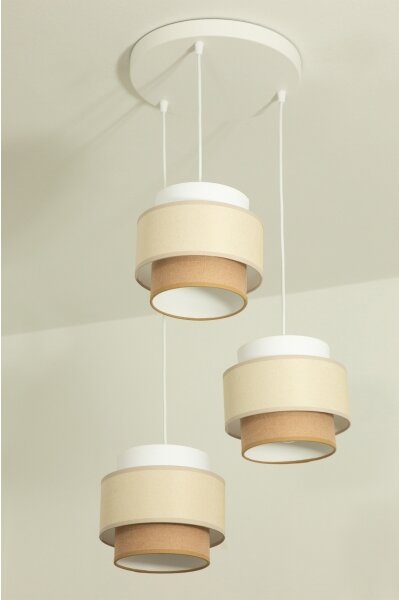 Brilagi - Luster na lanku RESNA 3xE27/60W/230V priemer 45 cm krémový/béžový
