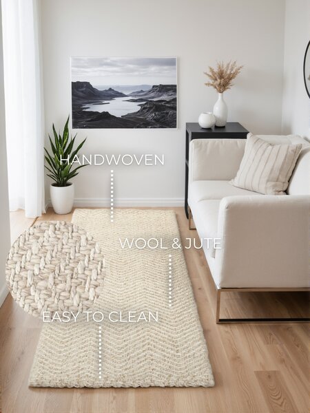 ELLE Decoration , Behúň Majoli 106238 White z kolekcie Elle, 80x200, biela, chodba / predsieň