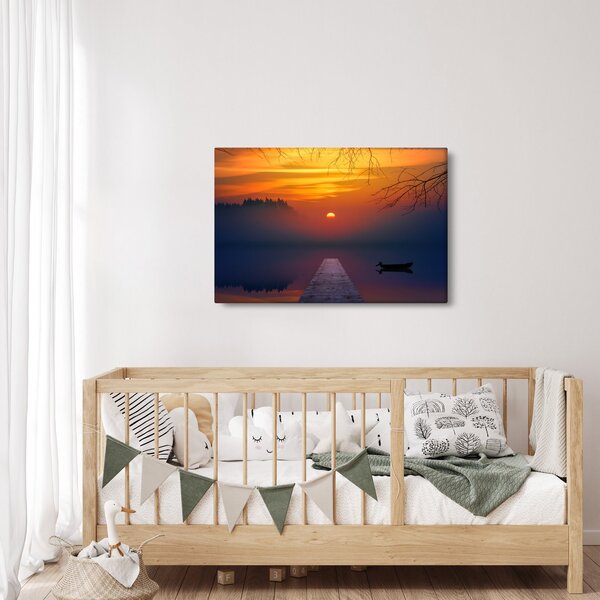 Obraz mostu pri západe slnka (90x60 cm)