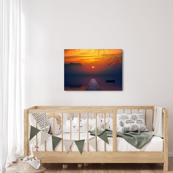 Obraz mostu pri západe slnka (70x50 cm)