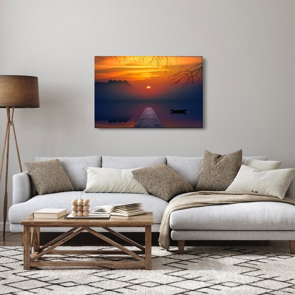 Obraz mostu pri západe slnka (90x60 cm)