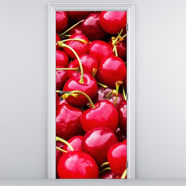 Fototapeta na dvere - Červené čerešne (95x205cm)