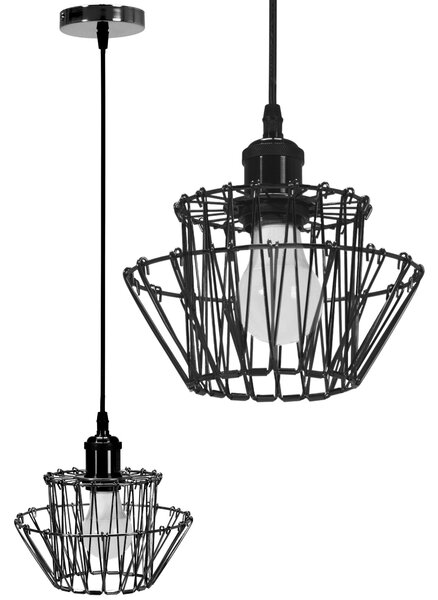 Toolight - Závesné svietidlo 36cm E27 60W APP941-1CP, čierna, OSW-05663