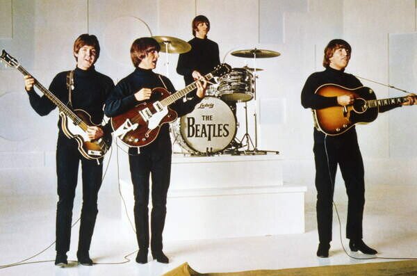 Umelecká fotografie Paul Mccartney, George Harrison, Ringo Starr And John Lennon., (40 x 26.7 cm)