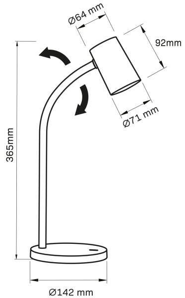 Stolná lampa FELIX 1xGU10/9W/230V čierna