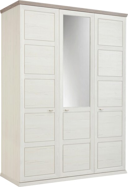 SKRIŇA SO ZRKADLOM, sivá, biela, 154/209/60 cm Hom`in - Skrine