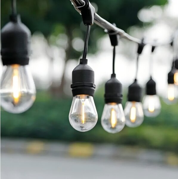 LED vonkajší dekoratívny reťazec 20xE27/1W/230V 20 m IP65 čierny
