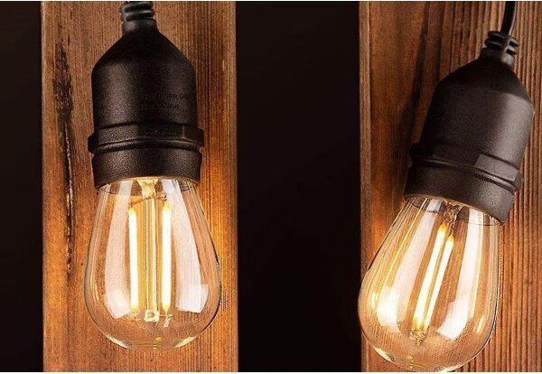 LED vonkajší dekoratívny reťazec 20xE27/1W/230V 20 m IP65 čierny