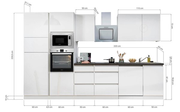 KUCHYNSKÝ BLOK 345 cm Respekta - Online Only kuchyne, Online Only