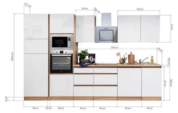 KUCHYNSKÝ BLOK 345 cm Respekta - Online Only kuchyne, Online Only