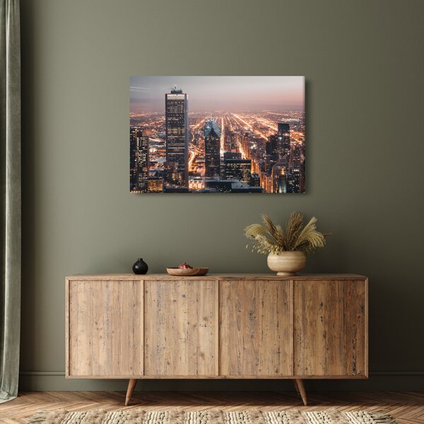 Obraz svietiacej metropoly (90x60 cm)
