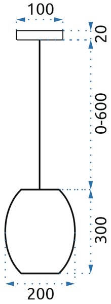 Toolight - Chrómovaná sklenená závesná lampa 1xE27 60W APP564-1CP, chrómová, OSW-09670