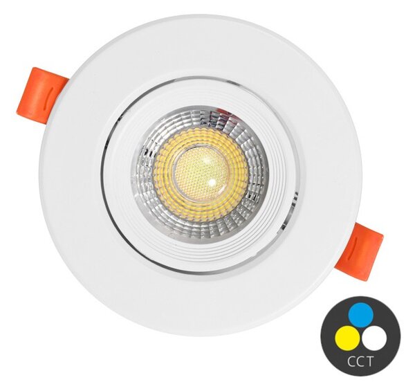 Výklopné bodové LED svietidlo ZITA 2 kruh, 11 cm, 12 W, CCT, IP20, biele (LED-ZHS04/12W/CCT/BI) (LED-ZHS04/12W/CCT/BI)
