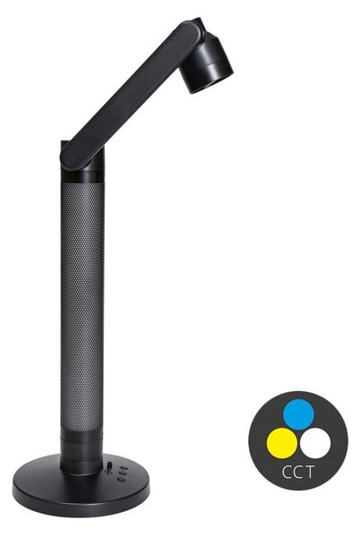 Stolná LED lampa SVEN s ovládačom a RGB podsvietením, 10 W, CCT, čierna (LU17C-CR) (LU17C-CR)
