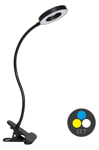 Stolná LED lampa MILA, 8 W, stmievateľná, CCT, čierna (LU15A-CR) (LU15A-CR)