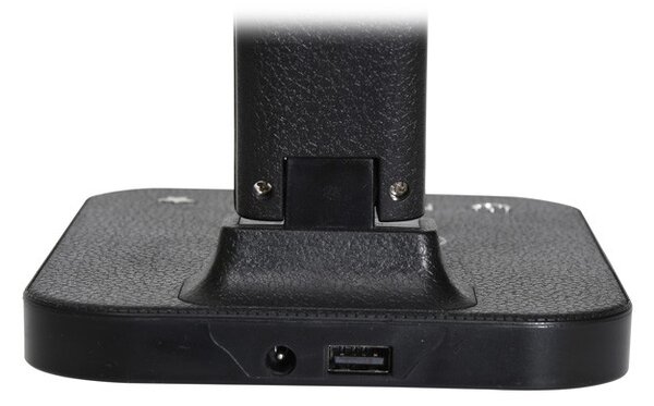Stolná LED lampa WEST s hodinami a USB, 8 W, CCT, čierna (LU19AC-CR) (LU19AC-CR)