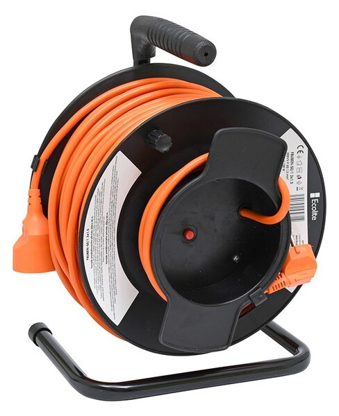 Predlžovací bubon 50 m, 1 zásuvka, 3×1,5 mm², oranžový kábel (FBUBEN-50/1 3*1,5) (FBUBEN-50/1 3*1,5)