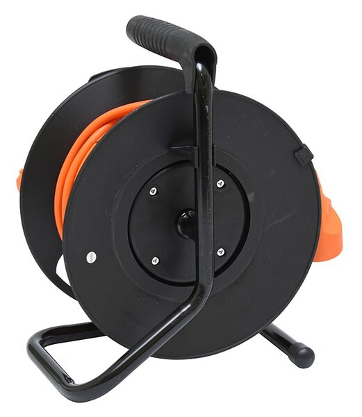 Predlžovací bubon 25 m, 1 zásuvka, 3×1,5 mm², oranžový kábel (FBUBEN-25/1 3*1,5) (FBUBEN-25/1 3*1,5)