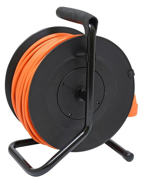 Predlžovací bubon 50 m, 1 zásuvka, 3×1,5 mm², oranžový kábel (FBUBEN-50/1 3*1,5) (FBUBEN-50/1 3*1,5)