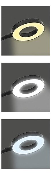 Stolná LED lampa MILA, 8 W, stmievateľná, CCT, čierna (LU15A-CR) (LU15A-CR)