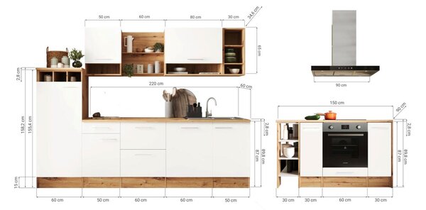 KUCHYNSKÝ BLOK 280-150 cm Respekta - Online Only kuchyne, Online Only
