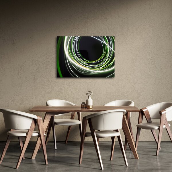 Obraz zelených čiar (70x50 cm)