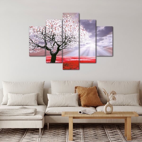 Červený obraz stromu (150x105 cm)