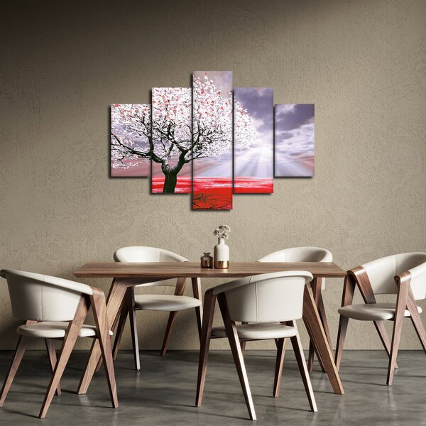 Červený obraz stromu (150x105 cm)
