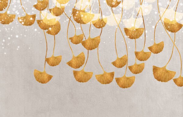 Ilustrácia Abstract golden leaf art. Rich texture., Luzhi Li, (40 x 26.7 cm)