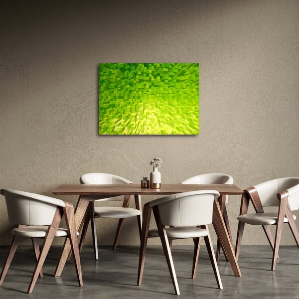 Obraz žltozelených kostičiek (70x50 cm)