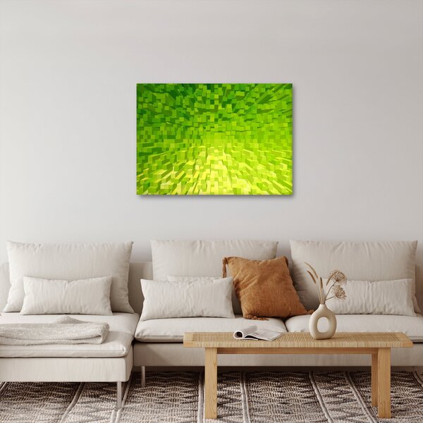 Obraz žltozelených kostičiek (70x50 cm)
