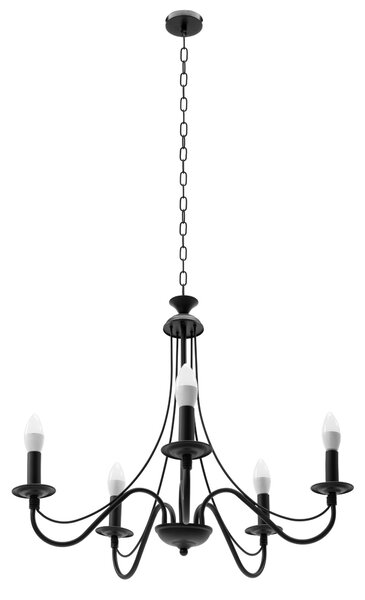 Toolight - Závesné svietidlo 5xE14 60W APP210-3CPR, čierna, OSW-08146