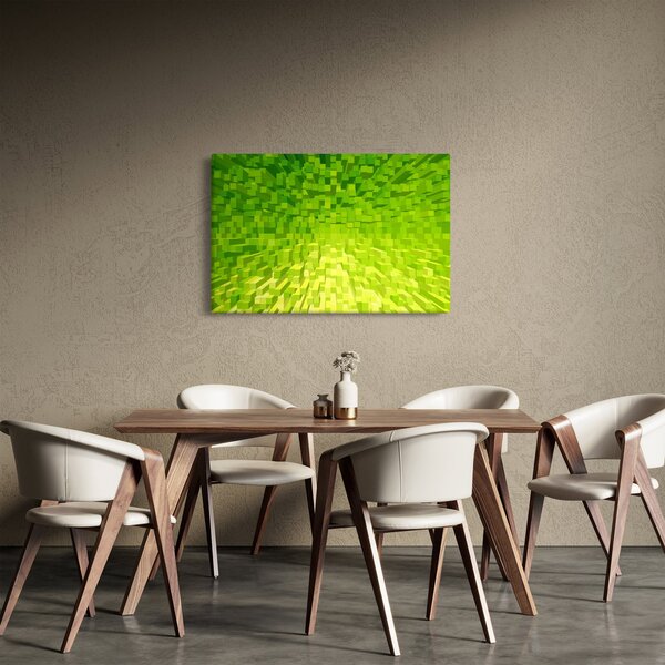 Obraz žltozelených kostičiek (90x60 cm)