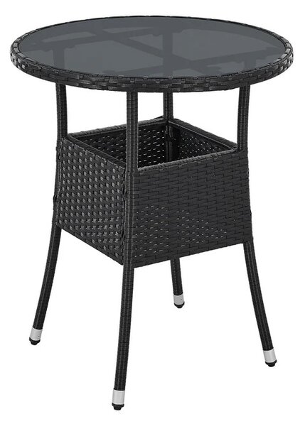 Ratanový okrúhly stôl Yoro Ø60 cm - čierny