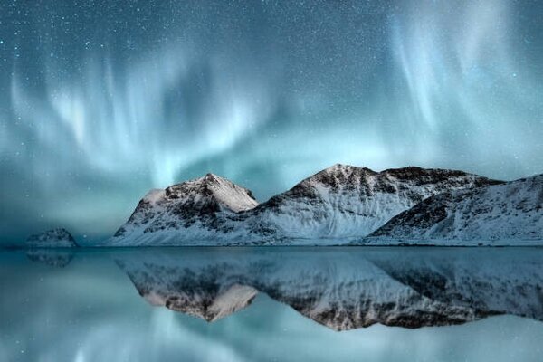 Fotografia Northern Lights, Haukland, Nordland, Norway, arnaudbertrande
