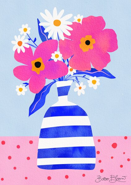 Ilustrácia Maximalist Flower Vase, Baroo Bloom, (30 x 40 cm)