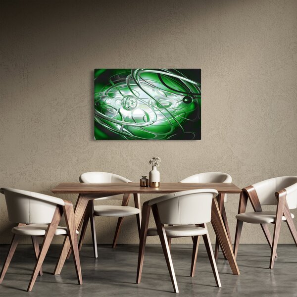 Zelený abstraktný obraz (90x60 cm)