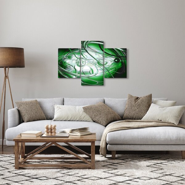 Zelený abstraktný obraz (90x60 cm)
