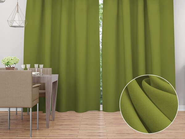 Biante Dekoračný záves Rongo RG-095 Olivovo zelený 140x140 cm