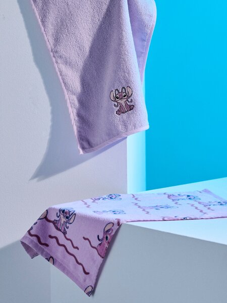 Sinsay - Bavlnené uteráky 2 ks Stitch - levanduľová