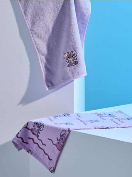 Sinsay - Bavlnené uteráky 2 ks Stitch - levanduľová