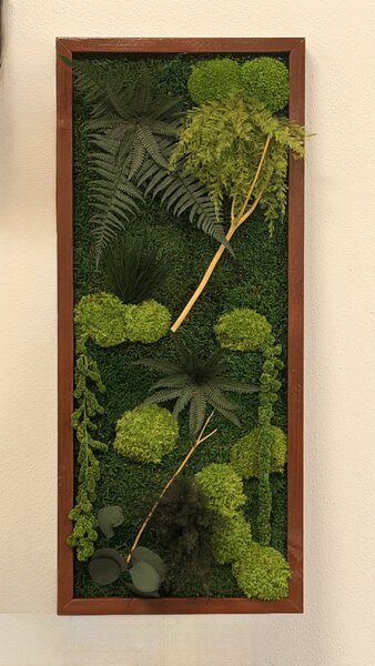Machový obraz s rastlinami 3D Druh rámu: 90x30cm